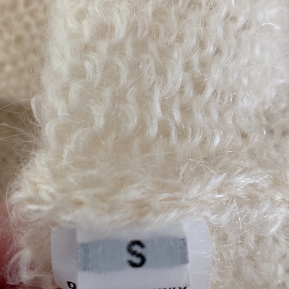 Handmade wool sweater cardigan neutral coastal grandma Small lightweight - Picture 9 of 10